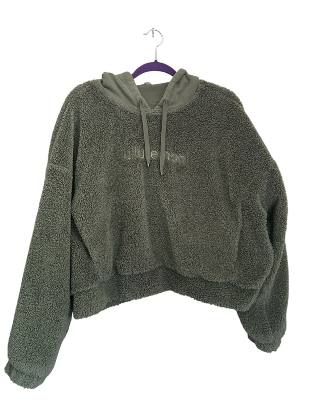 Lululemon Textured Fleece Embroidered Logo Hoodie Size 14